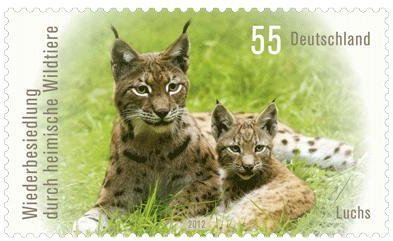 Stamp, Eurasian Lynx (Lynx lynx), Germany, Federal Republic,  , Lynx, Animals (Fauna)
