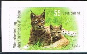 Stamp, Eurasian Lynx (Lynx lynx), Germany, Federal Republic,  , Lynx, Animals (Fauna)