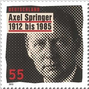 Stamp, Axel Springer, Germany, Federal Republic,  , Commemoration, Newspapers, Publishers, Anniversaries and Jubilees