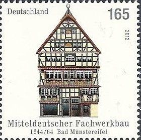 Stamp, Windeck House in Bad  Münstereife, Germany, Federal Republic,  , Houses