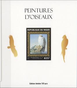 Souvenir Sheet, Birds on Paintings Gold Impressions, Niger,  , Animals (Fauna), Birds, Paintings