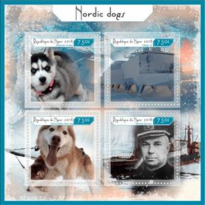 Mini Sheet, Dogs Nordic Dogs, Niger,  , Animals (Fauna), Dogs