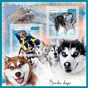 Mini Sheet, Dogs Nordic Dogs, Niger,  , Animals (Fauna), Dogs