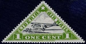 Stamp, Waco Airplane, Liberia,  , Aircrafts, Triangle Stamps