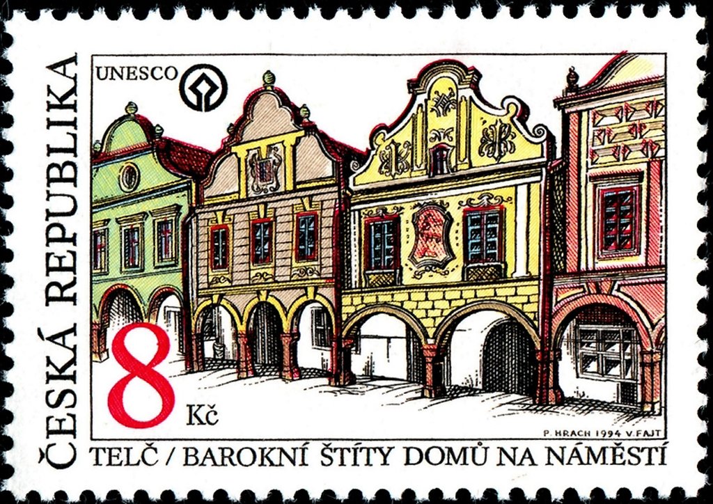 Telč: Baroque gables in the square (UNESCO World Heritage)
