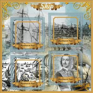 Mini Sheet, Ships Drawings Azoz Fleet, Niger,  , Drawings, Sailing Ships, Shipbuilding, Ships