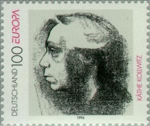 Stamp, C.E.P.T.- Famous women, Germany, Federal Republic,  , Sculptures, Postal Services, Postal Unions, C.E.P.T., Europe