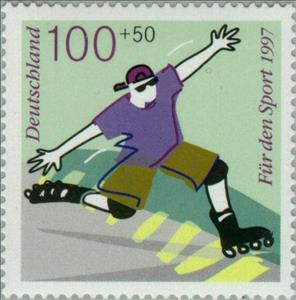 Stamp, Sport help - In Line Skating, Germany, Federal Republic,  , Sport, Skateboard