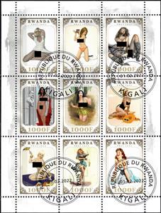 Mini Sheet, Eroticism, Rwanda,  , Eroticism