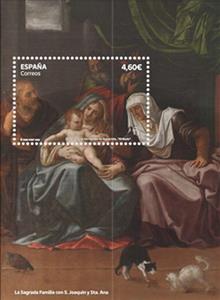 Souvenir Sheet, The Holy Family by Juan Fernández de Navarrete, Spain,  , Art, Paintings