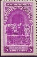 Washington Taking Oath of Office, Federal Building, New York