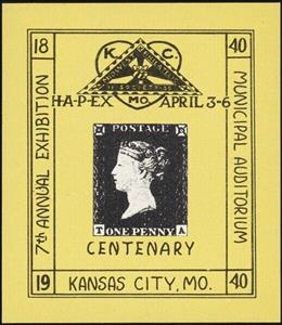 Souvenir Sheet, HAPEX 7th Annual Exibition April 3-6, United States of America,  , Anniversaries and Jubilees, Philatelic Exhibitions, Stamps, Triangle Stamps