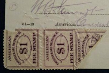 Consular Service Fee Stamp
