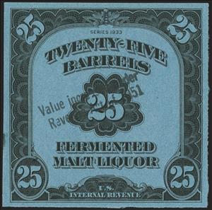 Stamp, Fermented Malt Liquor, United States of America,  , Beer, Numbers