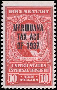 Stamp, Marihuana Tax - Robert J. Walker (1801-1869), United States of America,  , Famous People, Men, Politicians