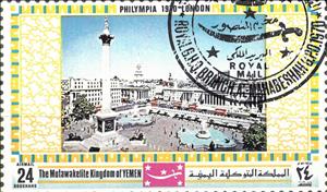 Stamp, Trafalgar square, Yemen, Kingdom,  , Townscapes / City Views