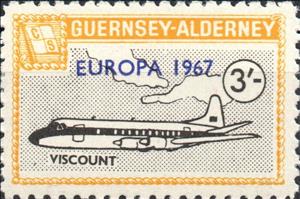 Stamp, Viscount, Alderney,  , Aircraft, Aviation