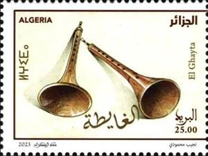 Stamp, Ghayta, Algeria,  , Famous People, Musical Instruments, Musicians