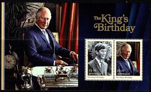 Souvenir Sheet, Birthday of King Charles III, Australia,  , Famous People, Heads of State, Kings, Royalty