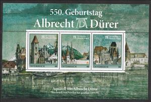 Mini Sheet, 550th Birthday of Albrecht Dürer, Austria,  , Art, Painters, Paintings