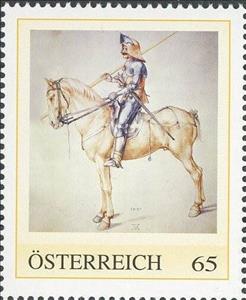 Stamp, Soldier on Horseback by Albrecht Dürer, Austria,  , Art, Painters, Paintings