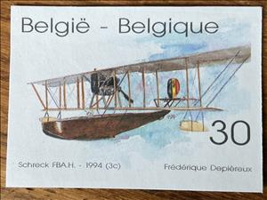 Stamp, Airplanes - Schreck FBA-H, Belgium,  , Aircraft, Aviation