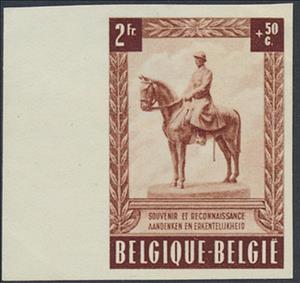 Stamp, Equestrian statue King Albert I by Victor Demanet - Namur, Belgium,  , Animals (Fauna), Famous People, Heads of State, Horses, Kings, Mammals, Monuments, Statues