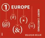 Stamp, Keyboard Character Art : Tree Ornaments, Belgium,  , Christmas