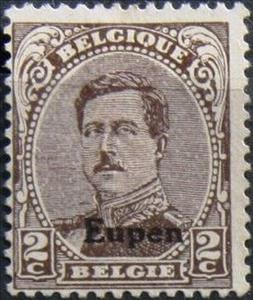 Stamp, Overprint "Eupen" on King Albert I, Belgium, Eupen and Malmedy,  , Famous People, Heads of State, Kings, Men, Royalty