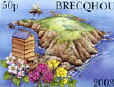 Island aerial view and beehive