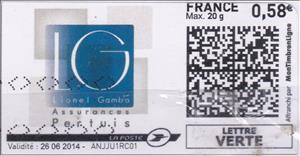 Stamp, Lionel Gamba Assuances Pertuis, France,  , Insurances, Logos