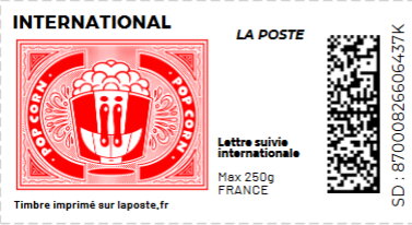 Popcorn in red without laposte logo