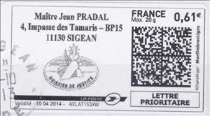 Stamp, Pradal Huissier, France,  , Lawyers - Advocates, Logos
