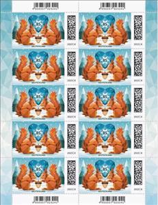 Full Pane, Squirrels in the Snow, Germany, Federal Republic,  , Animals (Fauna), Christmas, Hearts, Mammals, Squirrels