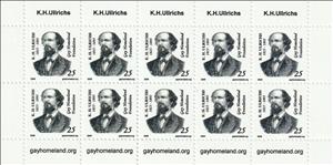 Full Pane, K.H. Ulrichs, 1825-1895, Germany, Federal Republic,  , Famous People, LGBT