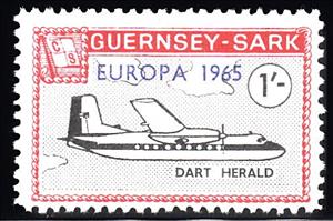 Stamp, Dart Herald, Guernsey, Sark,  , Aircraft, C.E.P.T. / Europe