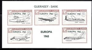 Souvenir Sheet, Europa 1965, Guernsey, Sark,  , Aircraft, C.E.P.T. / Europe