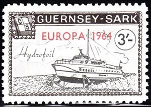 Stamp, Hydrofoil, Guernsey, Sark,  , C.E.P.T. / Europe, Maps