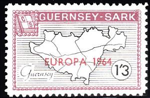 Stamp, Map of Guernsey, Guernsey, Sark,  , C.E.P.T. / Europe, Maps