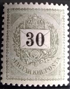 Stamp, Letter, black cipher, Hungary,  , Crowns and Coronets, Letters (Mail)