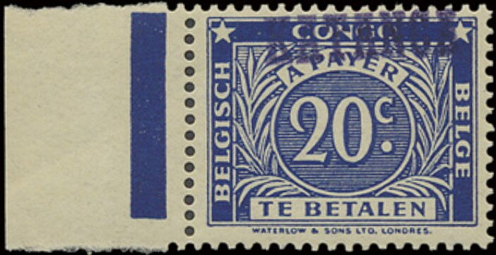 Figure in colored oval overprinted KATANGA