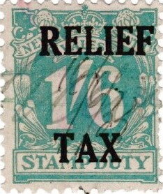 Relief Tax overprint