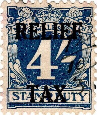 Relief Tax overprint