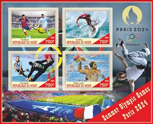 Mini Sheet, Olympic Games in Paris in 2024, Niger,  , Olympic Games, Sports