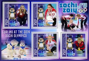 Mini Sheet, Olympic Games in Sochi in 2014 Curling, Niger,  , Curling, Olympic Games, Sports