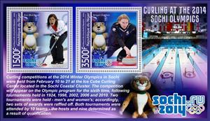 Mini Sheet, Olympic Games in Sochi in 2014 Curling, Niger,  , Curling, Olympic Games, Sports