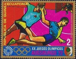 Stamp, Handball, Equatorial Guinea,  , Sport, Olympic Games, Handball