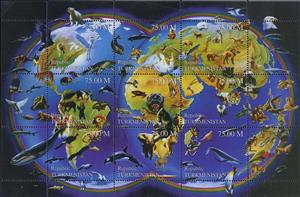 Mini Sheet, Maps, Turkmenistan,  , Maps