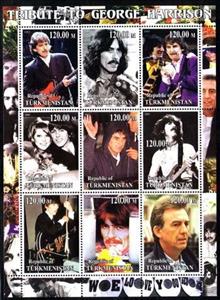 Mini Sheet, Tribute to George Harrison, Turkmenistan,  , Famous People