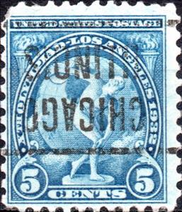 Stamp, Discobolus of Myron (c. 450 B.C.), Greek sculpture, United States of America,  , Athletics, Discus-throwing, Olympic Games, Sports